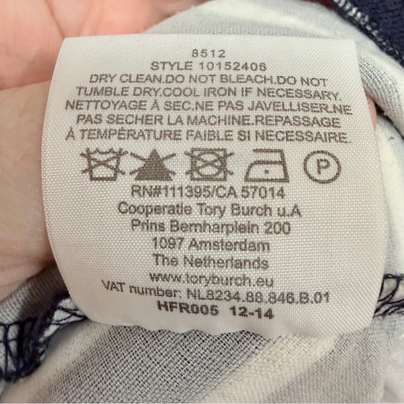 Tory Burch Stripe Drop Waist Linen Dress size large - Picture 8 of 11